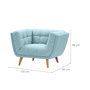 Voir la diapositive 4 : Rendez vous déco Fauteuil capitonné en tissu bleu clair-Carmen