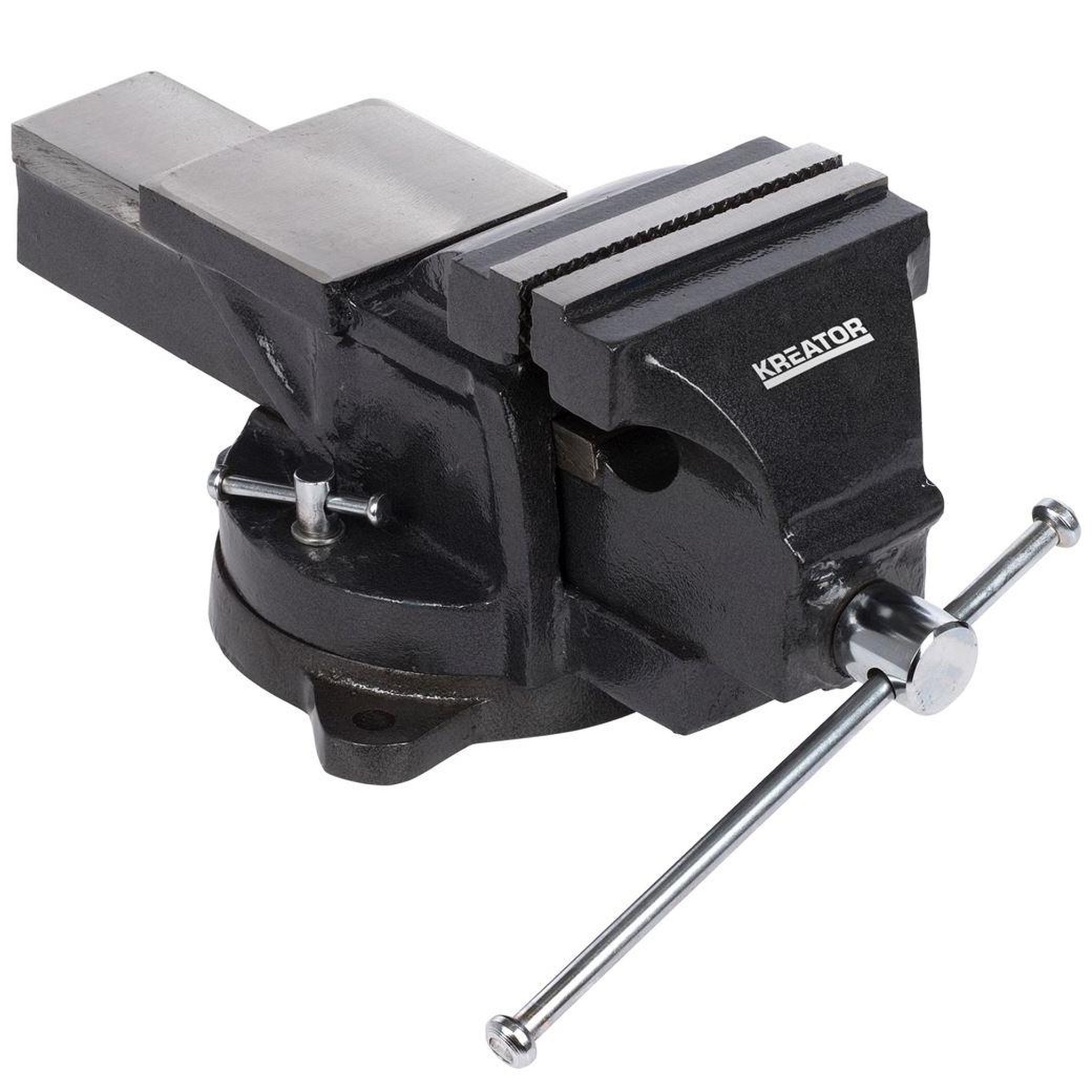 Voir la diapositive 2 : KREATOR Etau en acier 125mm base tournante 360° Kreator