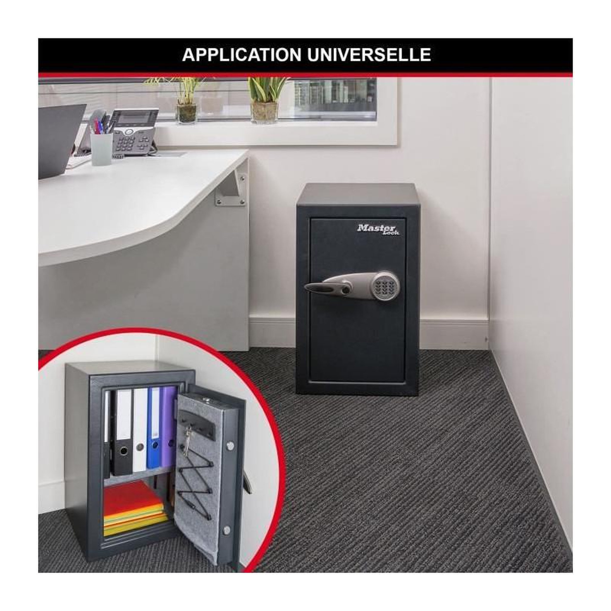 Voir la diapositive 2 : MASTER LOCK Coffre-Fort Haute Sécurité - MASTER LOCK - T6-331ML - Combinaison Électronique - Large 61,7 Litres
