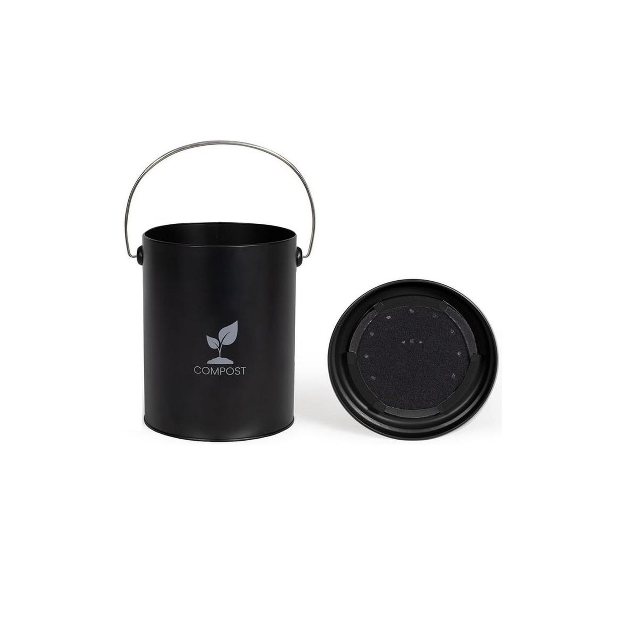 Voir la diapositive 3 : LIVOO Seau à compost de cuisine 6l noir - mes154n