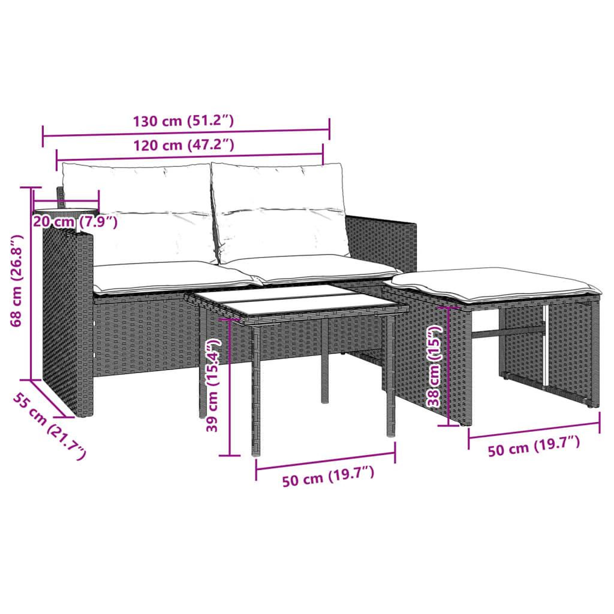 Voir la diapositive 6 : VIDAXL Salon de jardin avec coussins 3 pcs gris clair resine tressee