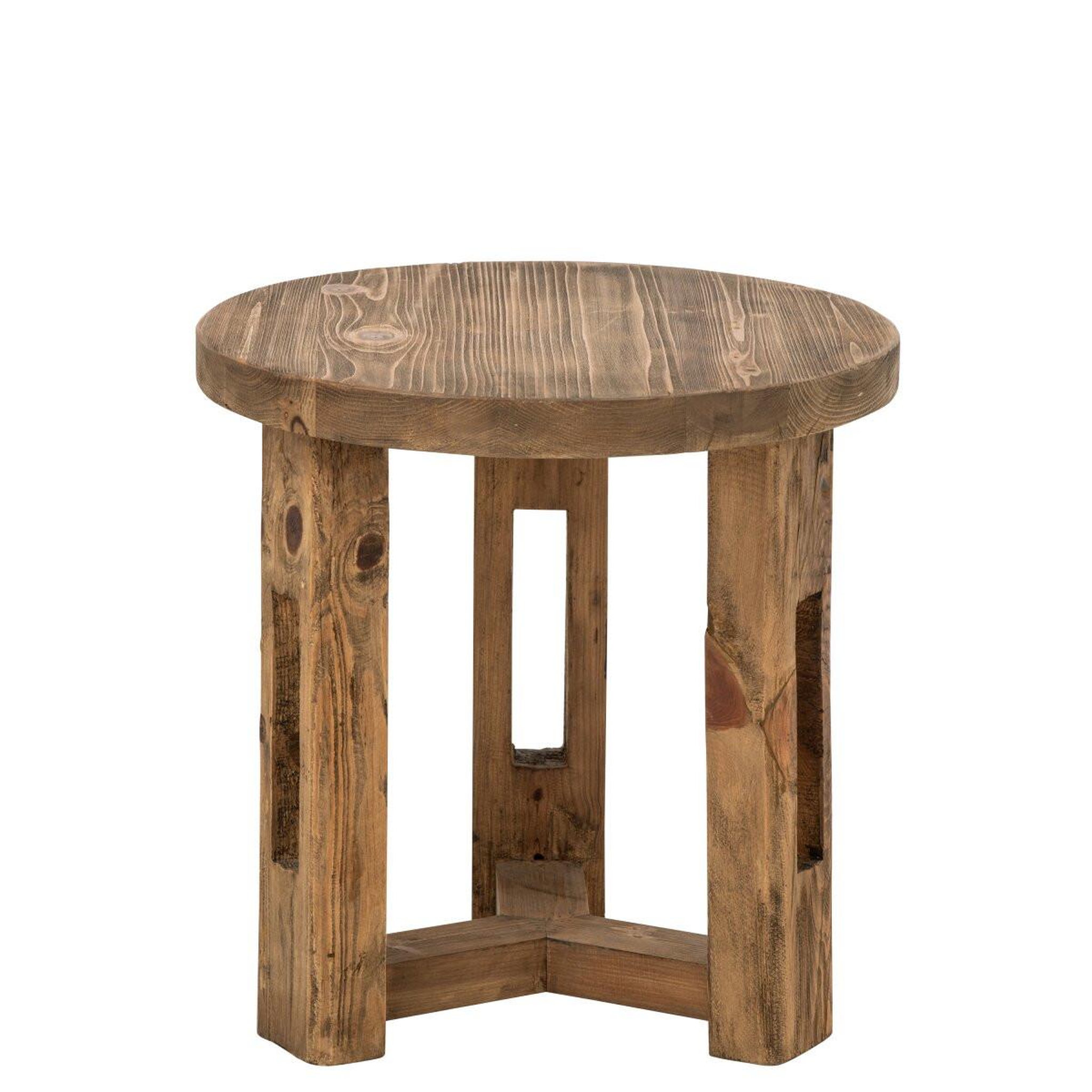 Voir la diapositive 2 : J-LINE Table d'appoint en bois  dorothée  60cm marron