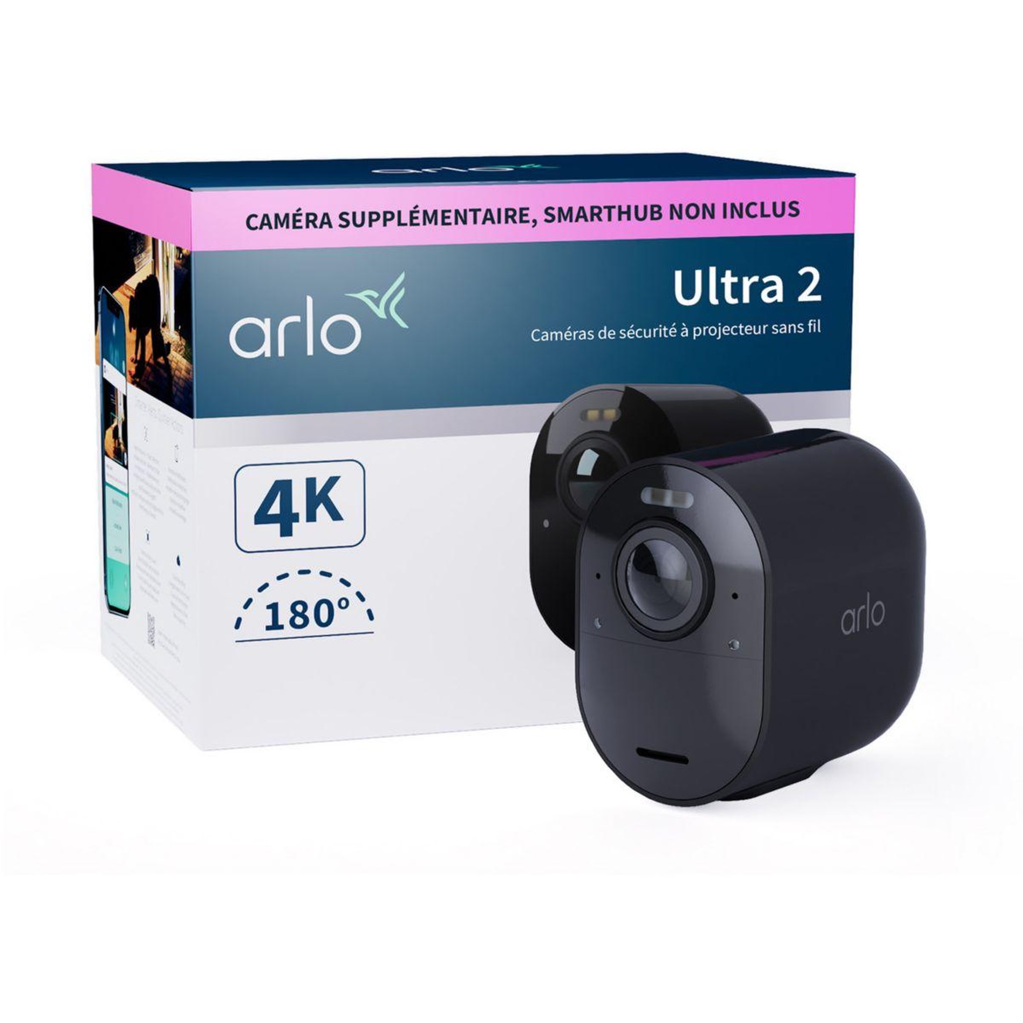 Voir la diapositive 2 : ARLO Caméra de surveillance extérieure noire Ultra 2