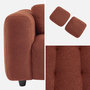 Voir la diapositive 3 : SWEEEK Pouf. module pour canapé. repose-pieds pour canapé 3 places en bouclette texturée terracotta L 69 x P 59 x H 48cm - Leon