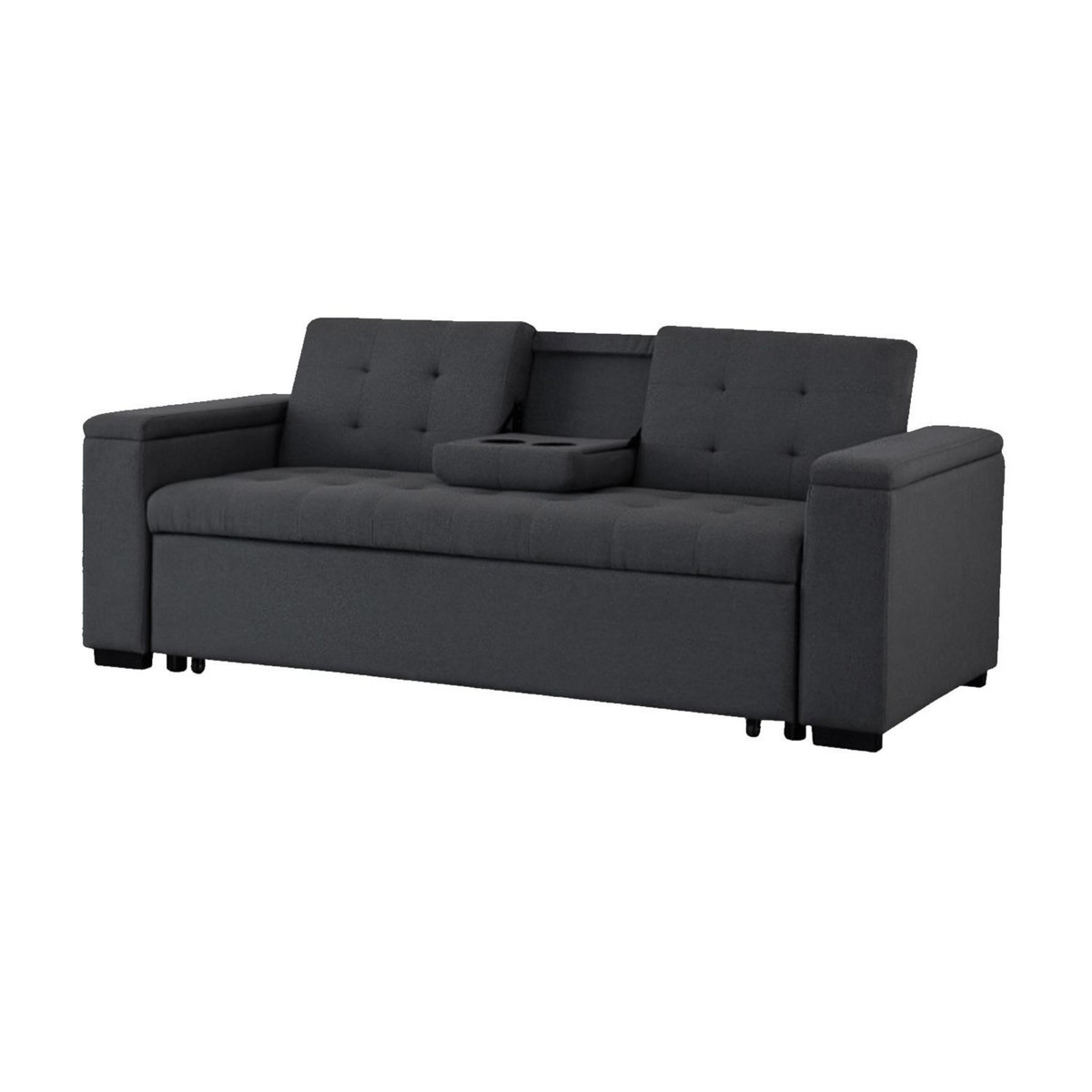 CONCEPT USINE Canapé convertible 3 places en tissu gris foncé NOHO