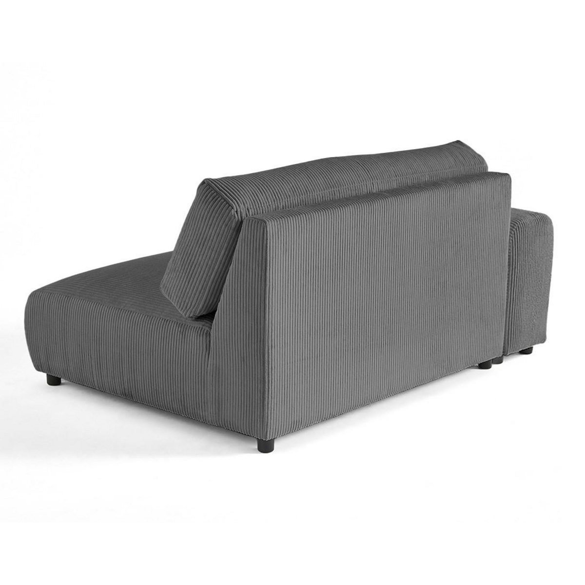 LISA DESIGN Garance - module d'assise 2 places avec accoudoir gauche - en velours côtelé