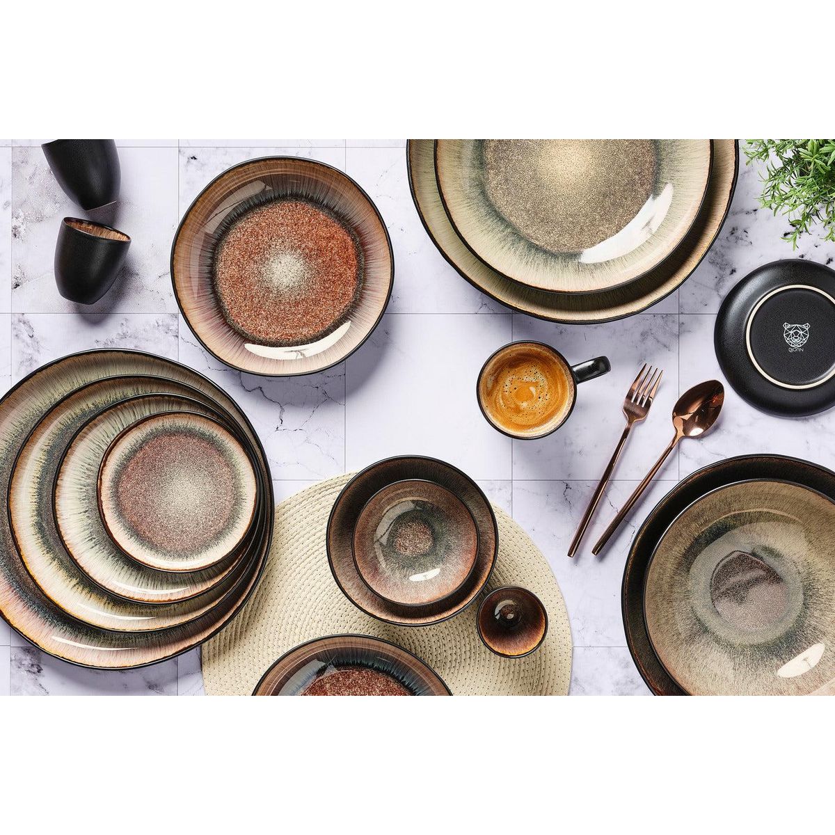 BJORN Assiette IRIS Ø16cm - 6 pièces - Marron sauvage