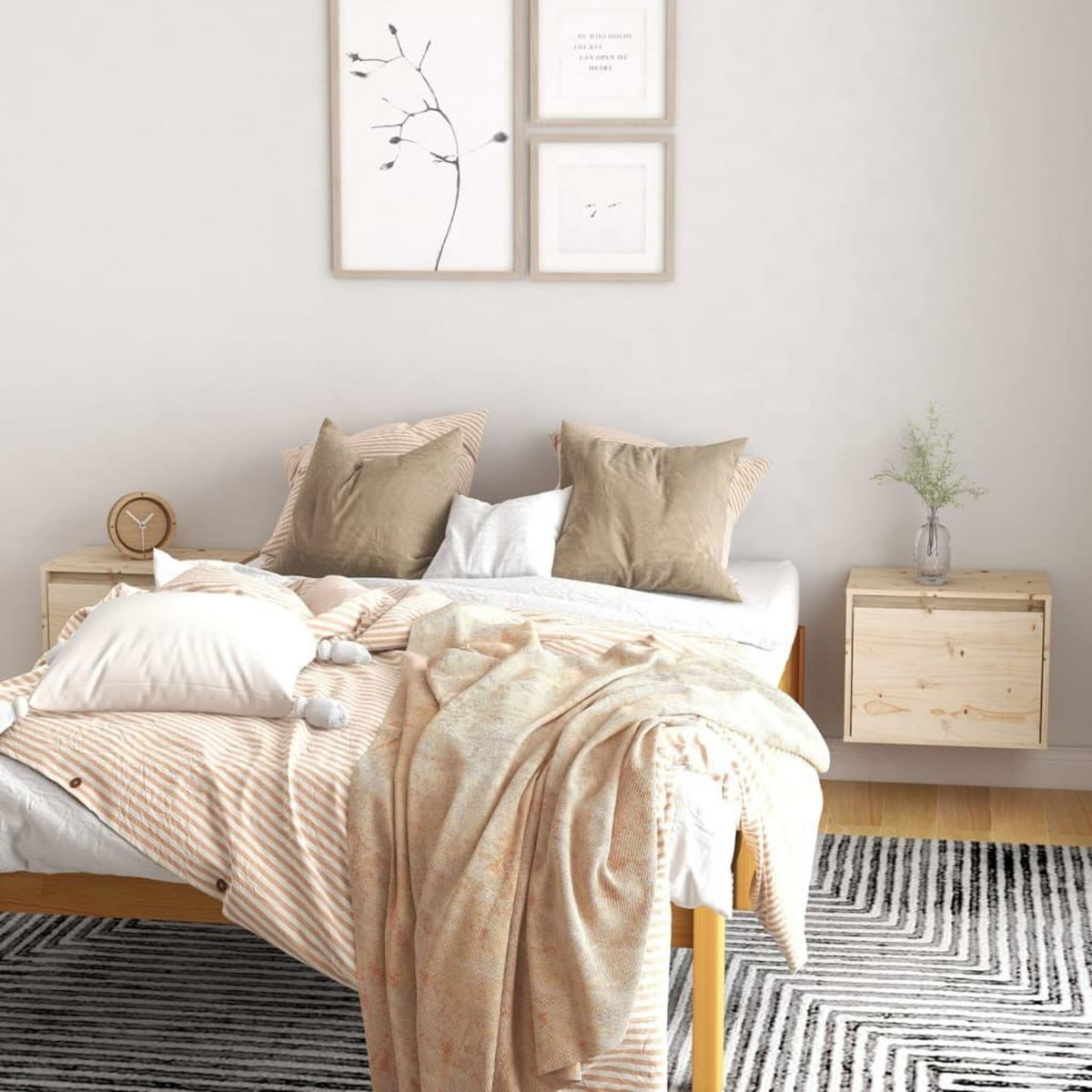 VIDAXL Armoires murales 2 pcs 45x30x35 cm Bois de pin massif