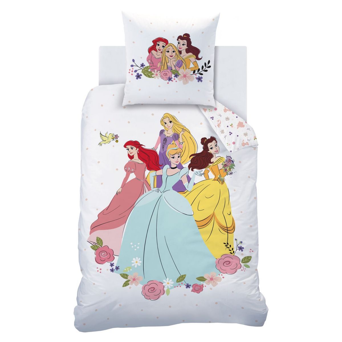 PRINCESS DISNEY Parure housse de couette enfant en coton 57 fils PRINCESS