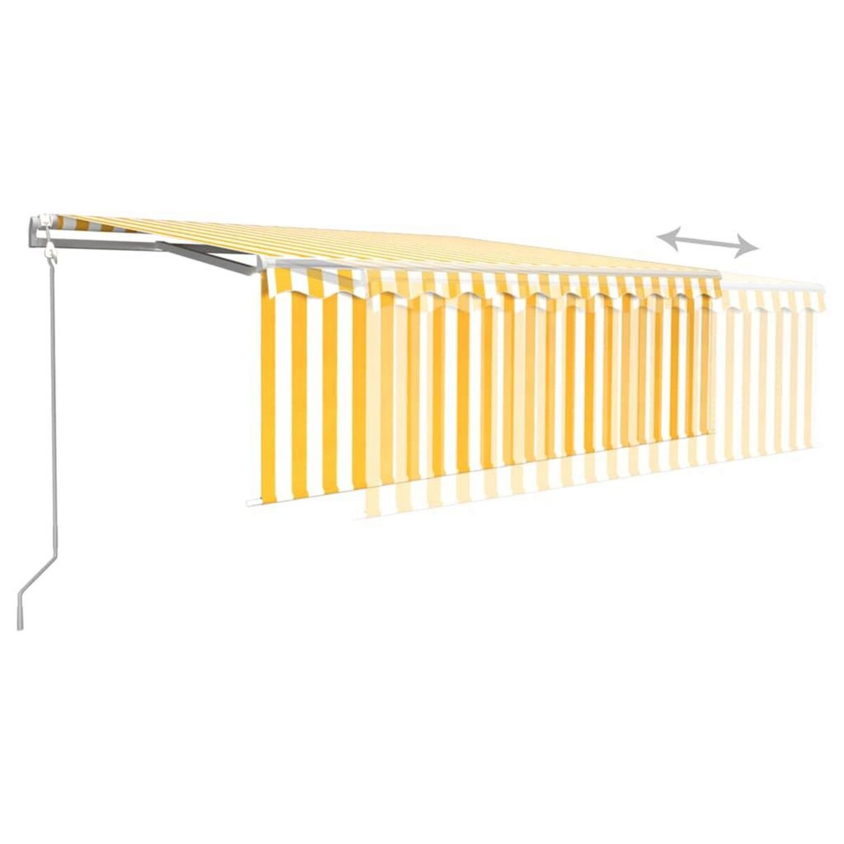 VIDAXL Auvent automatique retractable avec store 4x3 m Jaune et blanc