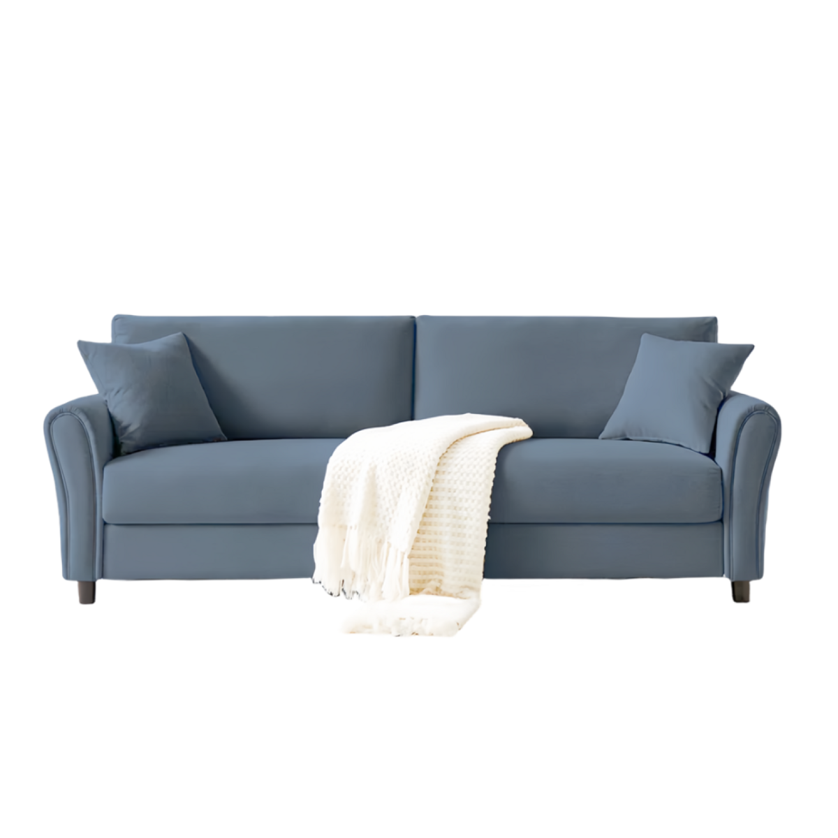 CONCEPT USINE Canapé droit en tissu 4 places bleu clair LUCERNE