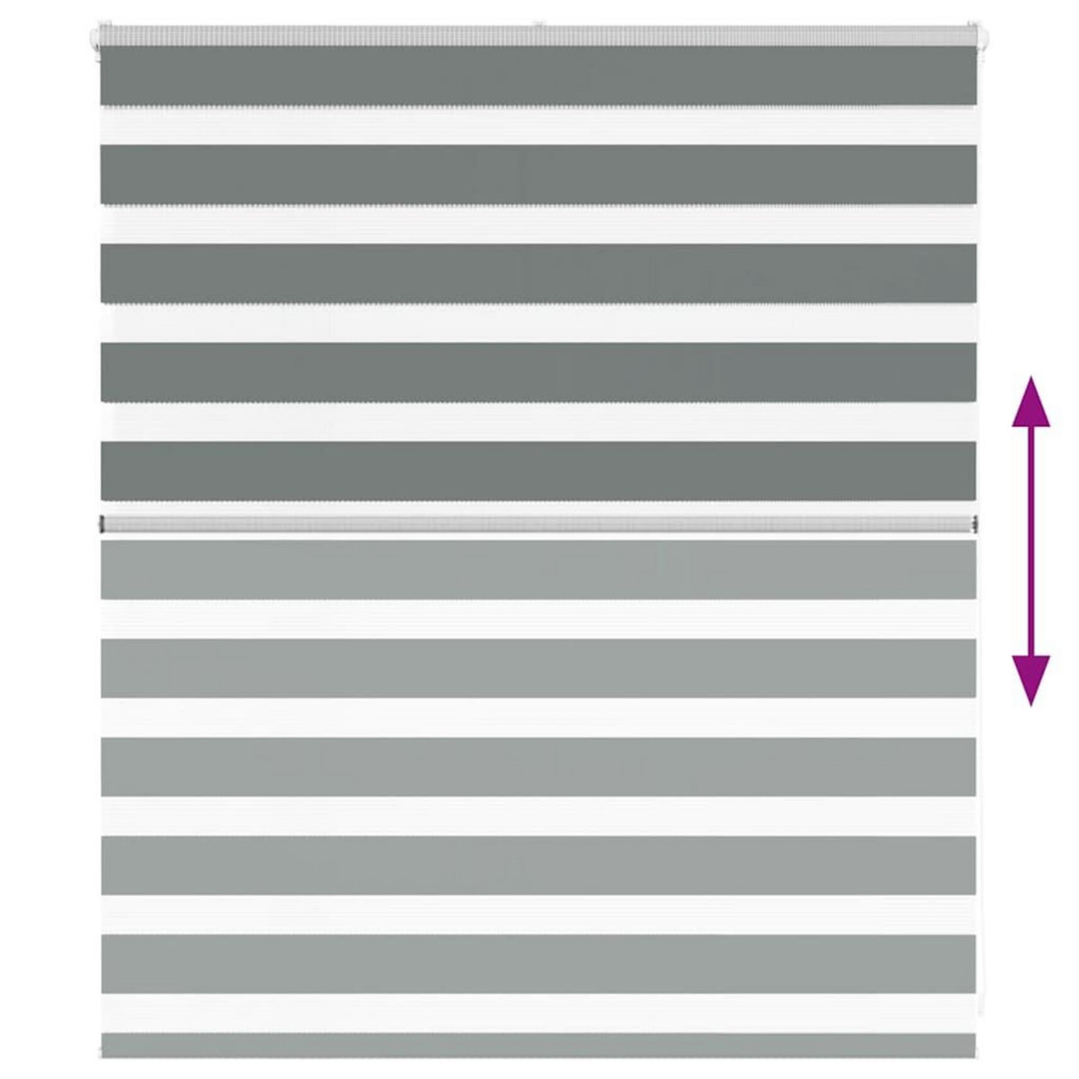 VIDAXL Store zebre gris fonce largeur du tissu 115,9 cm polyester