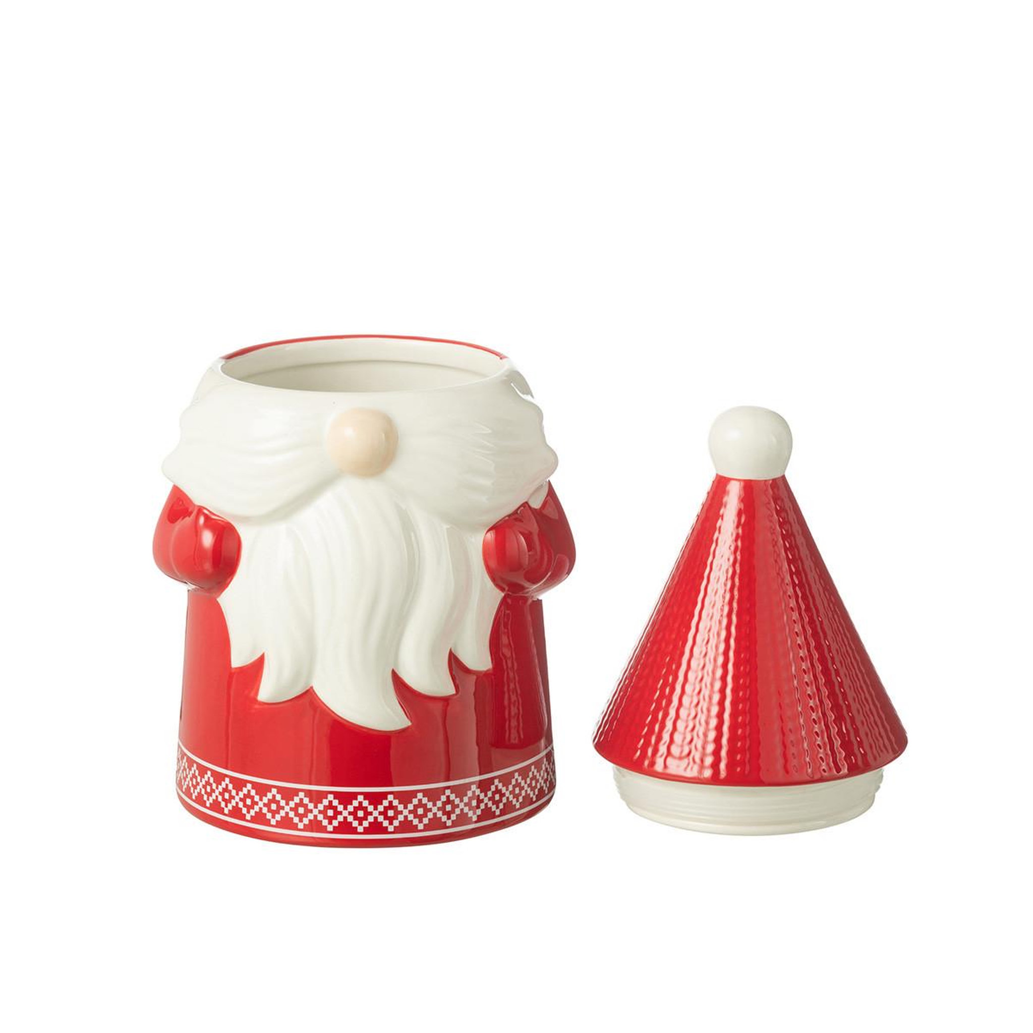 Voir la diapositive 2 : J-LINE Boîte à biscuits en céramique  père noël  33cm rouge