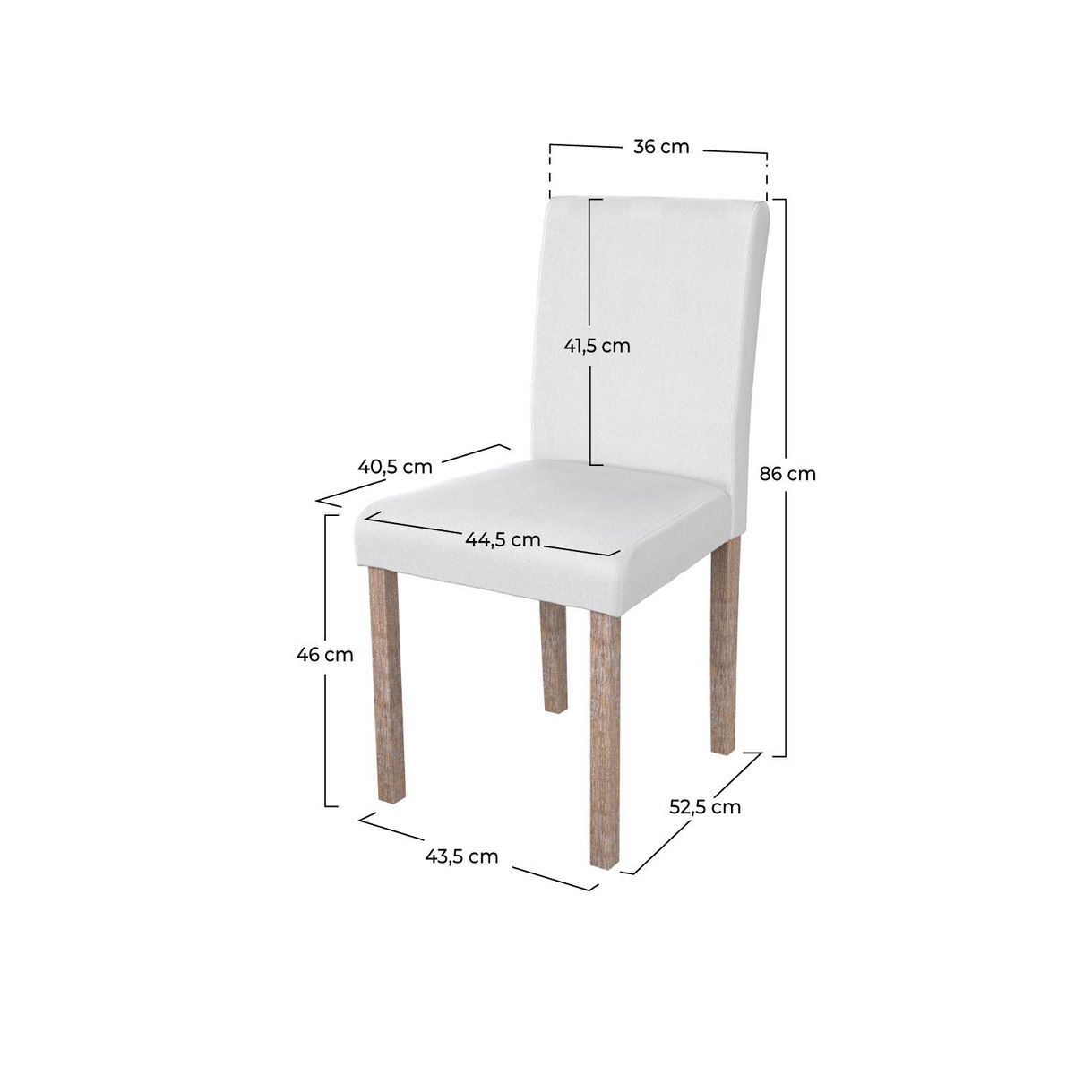 Rendez vous déco Lot de 2 chaises en tissu gris foncé et pieds en bois d'hévéa - Havane
