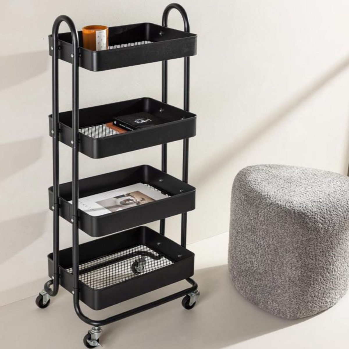 Paris Prix Étagère 4 Niveaux en Métal  Manaus  104cm Noir