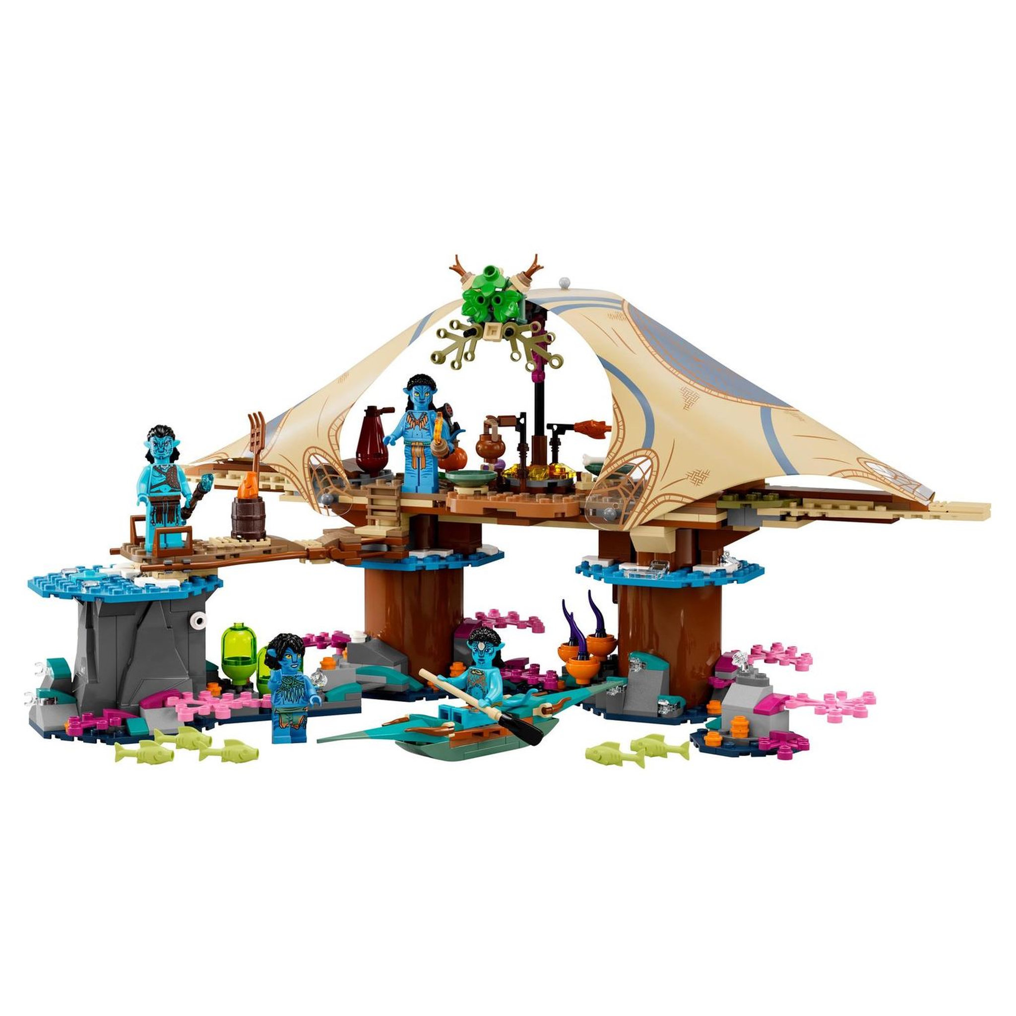 Voir la diapositive 2 : LEGO Avatar 75578 Le village aquatique de Metkayina, Jouet de Construction, avec Village, Canoë, Pandora, Minifigurines Neytiri et Tonowari