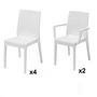 Voir la diapositive 2 : ARETA Lot de 4 chaises et de 2 fauteuils de jardin - Blanc - URANO