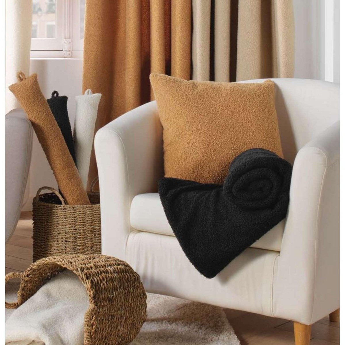 Douceur d'Intérieur Coussin déhoussable BELI - Bouclette unie