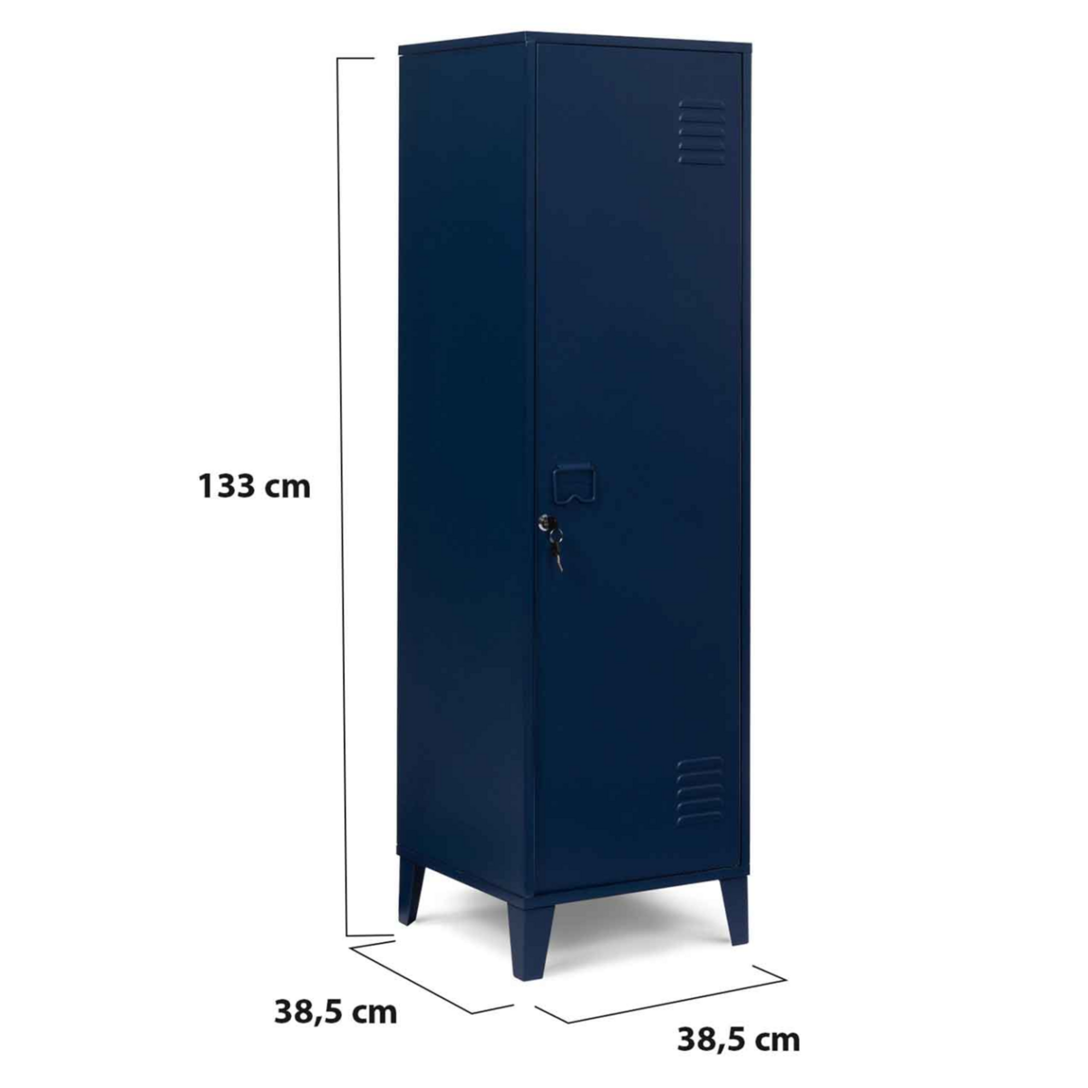 ID MARKET Armoire vestiaire ESTER porte métal bleu foncé design industriel