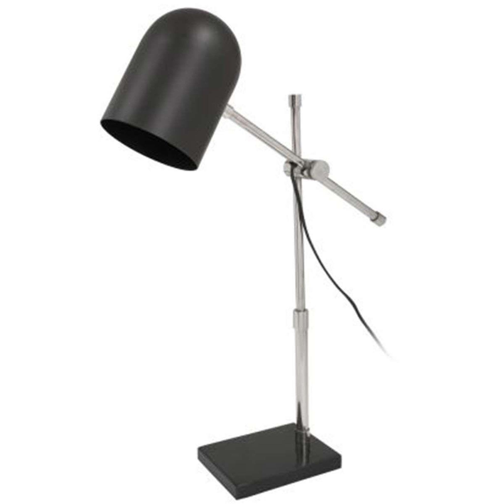 Paris Prix Lampe à poser industriel  celeste  54cm noir & argent