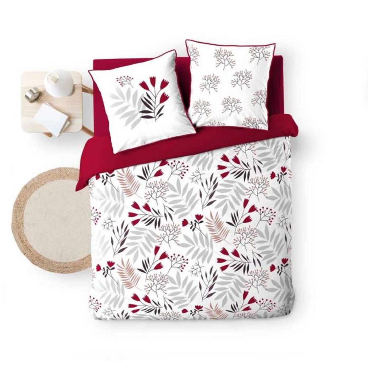 Paris Prix Parure de Lit 3 Pièces  Clémence  240x220cm Blanc