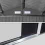 Voir la diapositive 5 : SWEEEK Abri de jardin en métal - FLANDRE 8.84m² gris anthracite - Cabane à outils avec deux grandes portes coulissantes. kit de fixation sol inclus. maison de rangement. remise