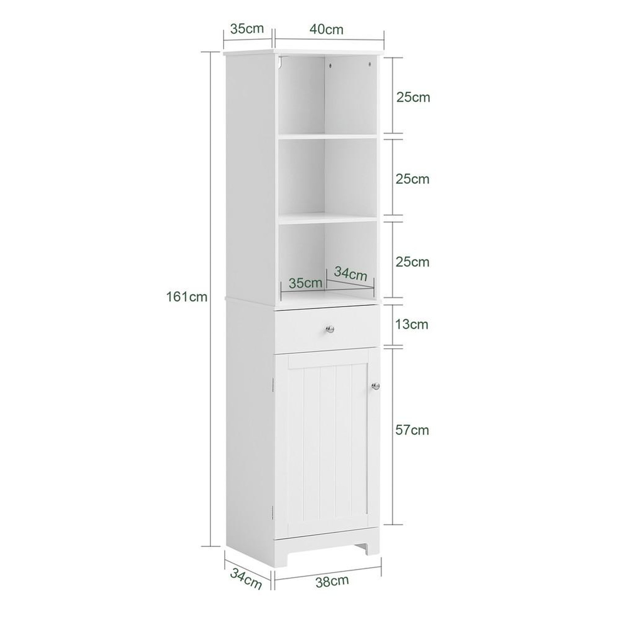 Voir la diapositive 3 : SOBUY SoBuy - Colonne De Salle De Bain à un tiroir - Moderne - BZR17