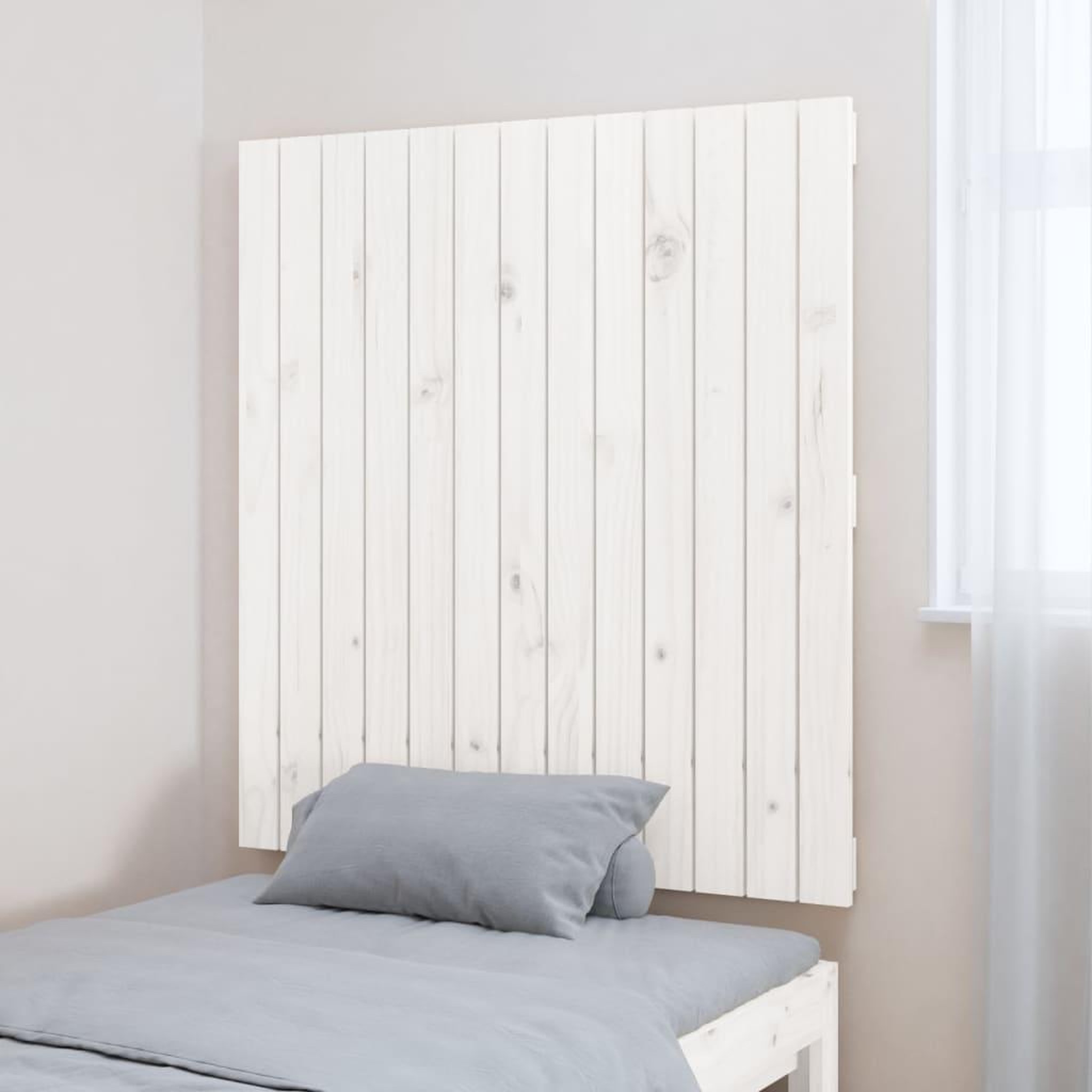 Voir la diapositive 3 : VIDAXL Tete de lit murale Blanc 82,5x3x90 cm Bois massif de pin