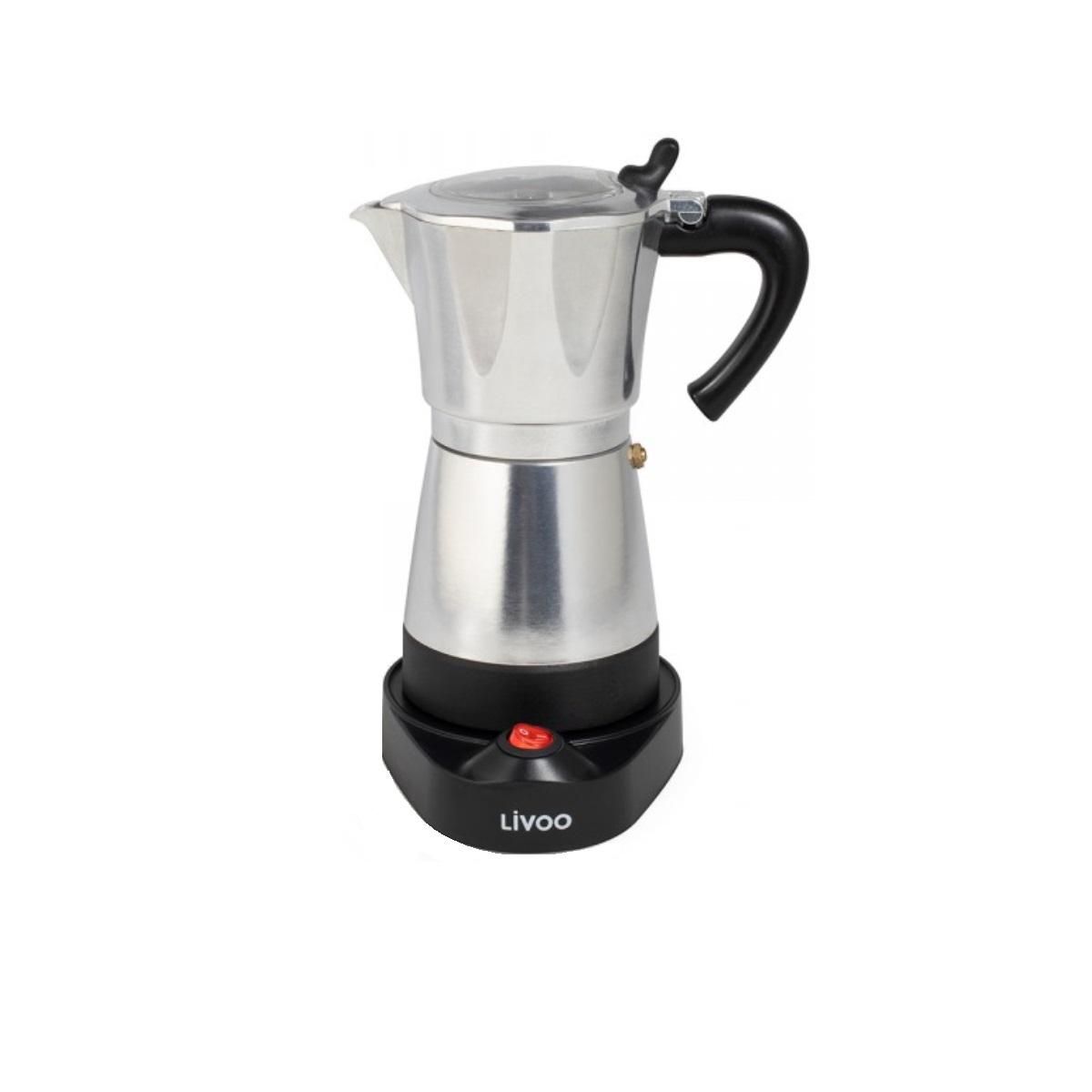LIVOO Cafetière italienne électrique 6 tasses argent - DOD117A