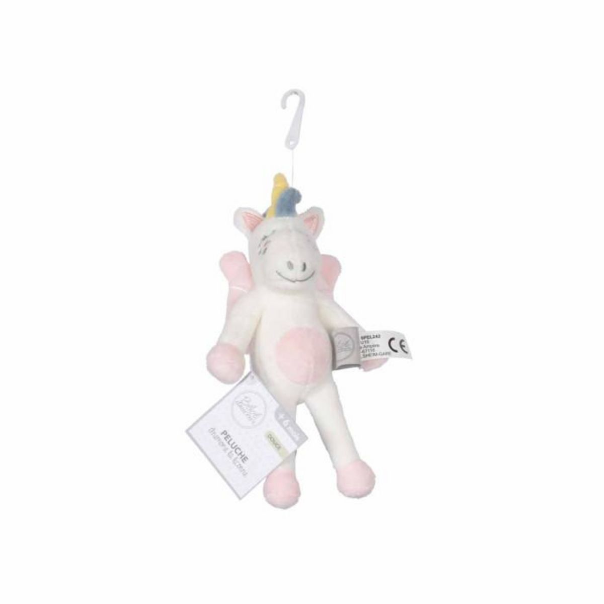 Paris Prix Peluche pour Bébé  Anémone la Licorne  24cm Rose