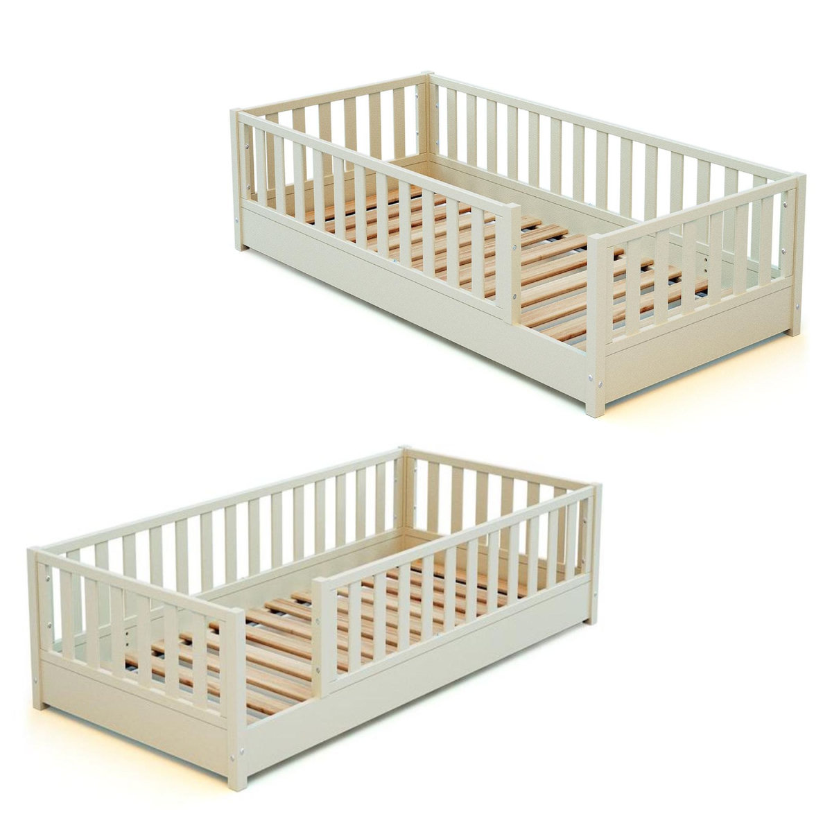JURABABY Lit au sol enfant en bois SONHO avec matelas - 90x190
