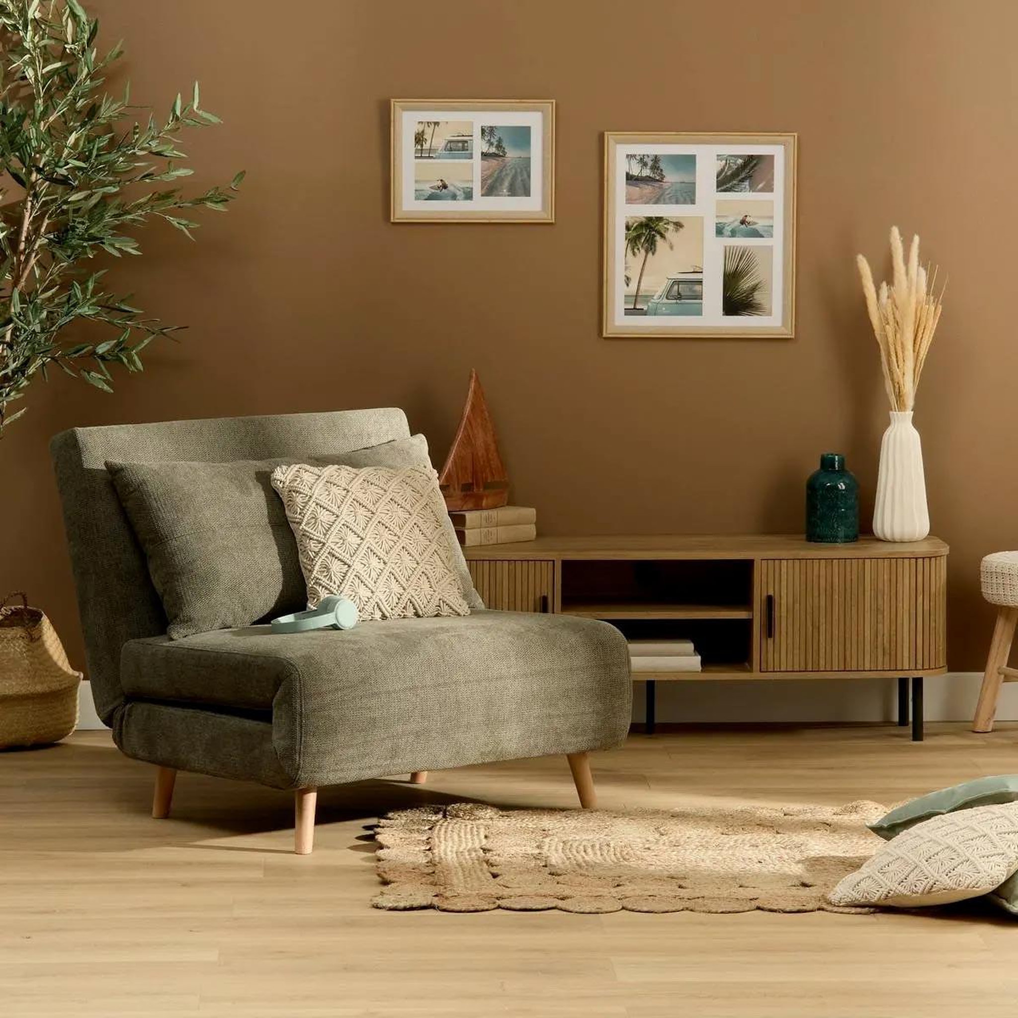Voir la diapositive 6 : ATMOSPHERA Chauffeuse design clic-clac  kora  88cm vert cèdre