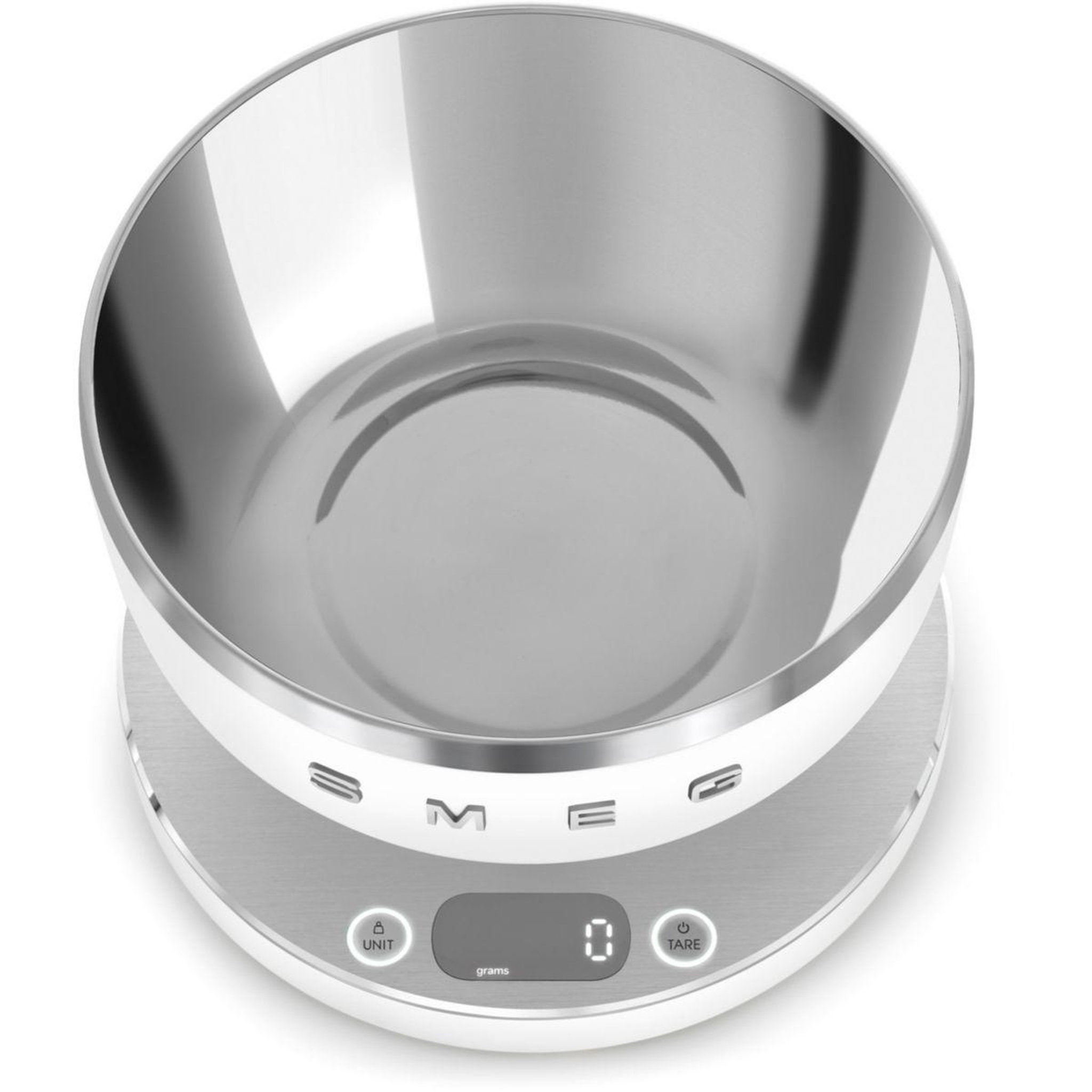 Voir la diapositive 2 : SMEG Balance de cuisine KSC01WHMWW blanche