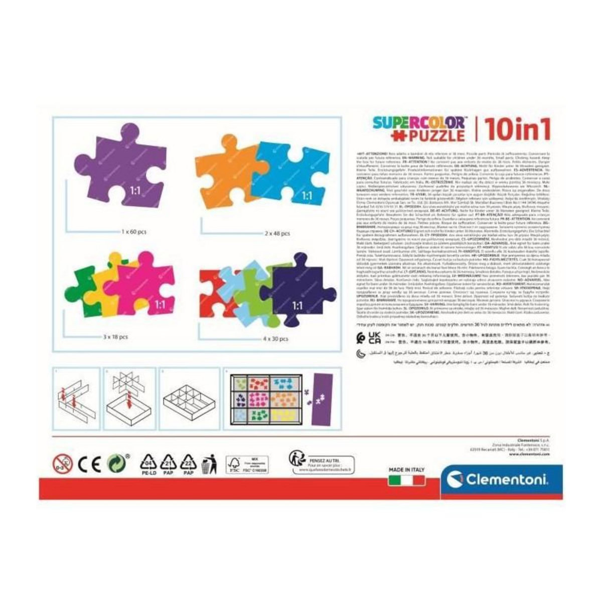 CLEMENTONI Clementoni - Puzzle Enfant 10 en 1 - Pat' Patrouille - Fabriqué en Italie