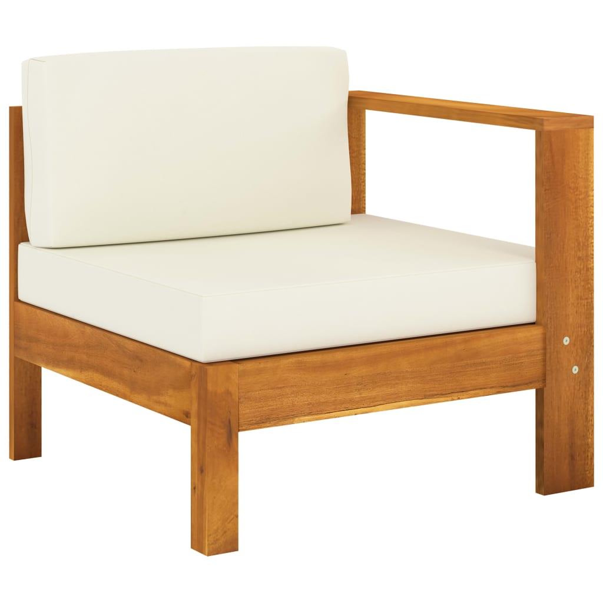 Voir la diapositive 5 : VIDAXL Salon de jardin 8 pcs avec coussins blanc creme Bois d'acacia