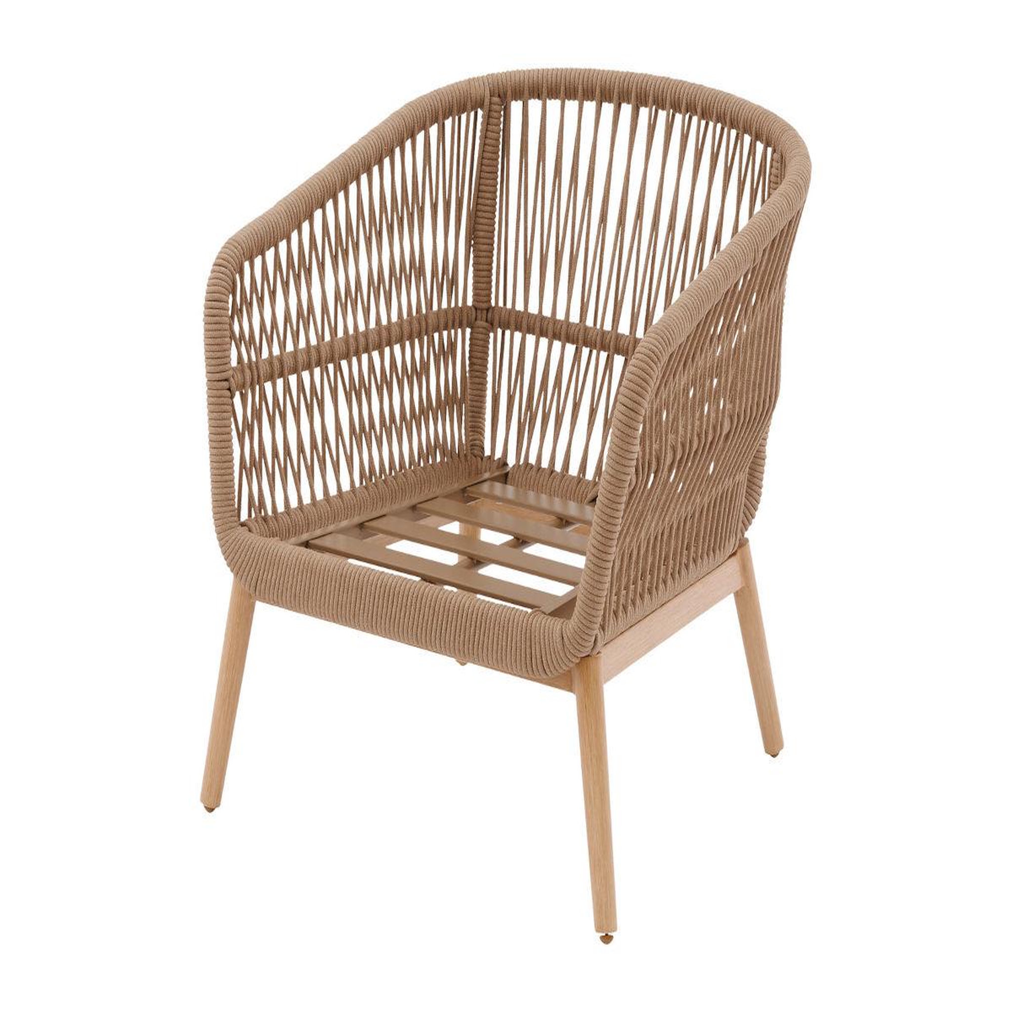 Voir la diapositive 6 : HESPERIDE Salon de jardin alu effet bois brossé orissa taupe - 5 places - hespéride