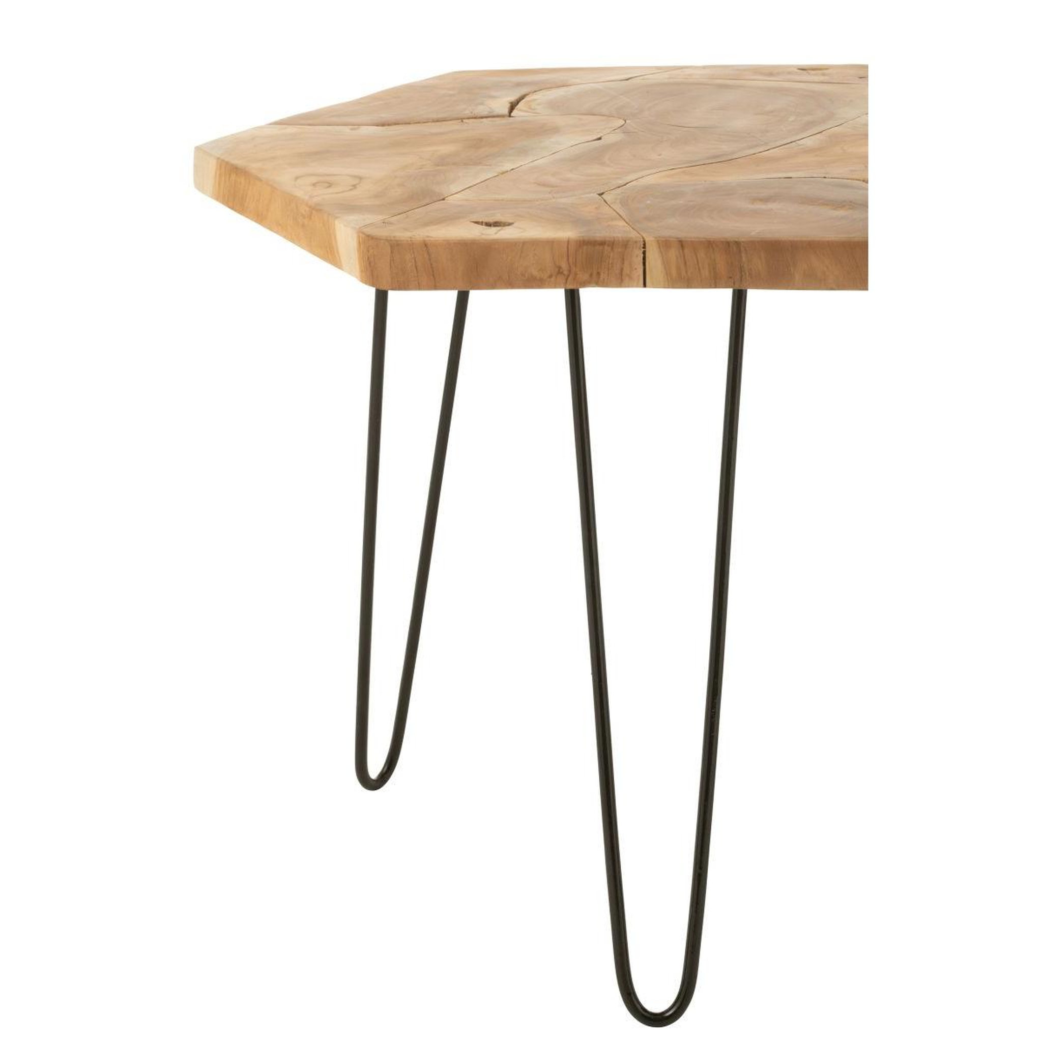 Voir la diapositive 4 : J-LINE Lot de 2 tables d'appoint en teck  hexa  58cm naturel