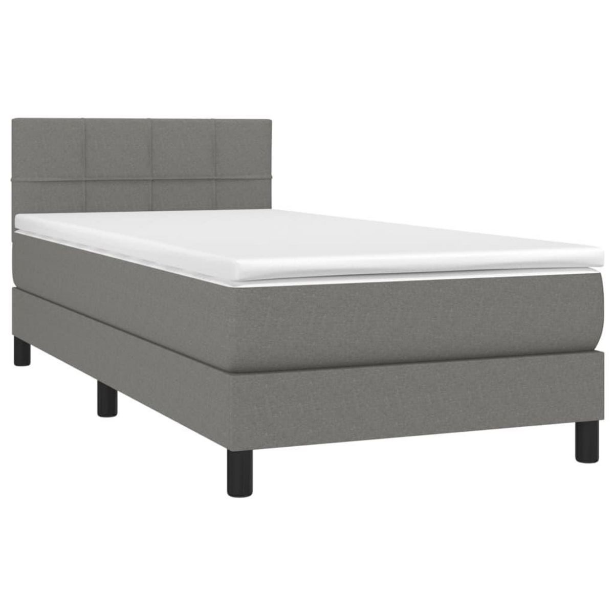 VIDAXL Sommier a lattes de lit avec matelas et LED Gris fonce 80x200cm