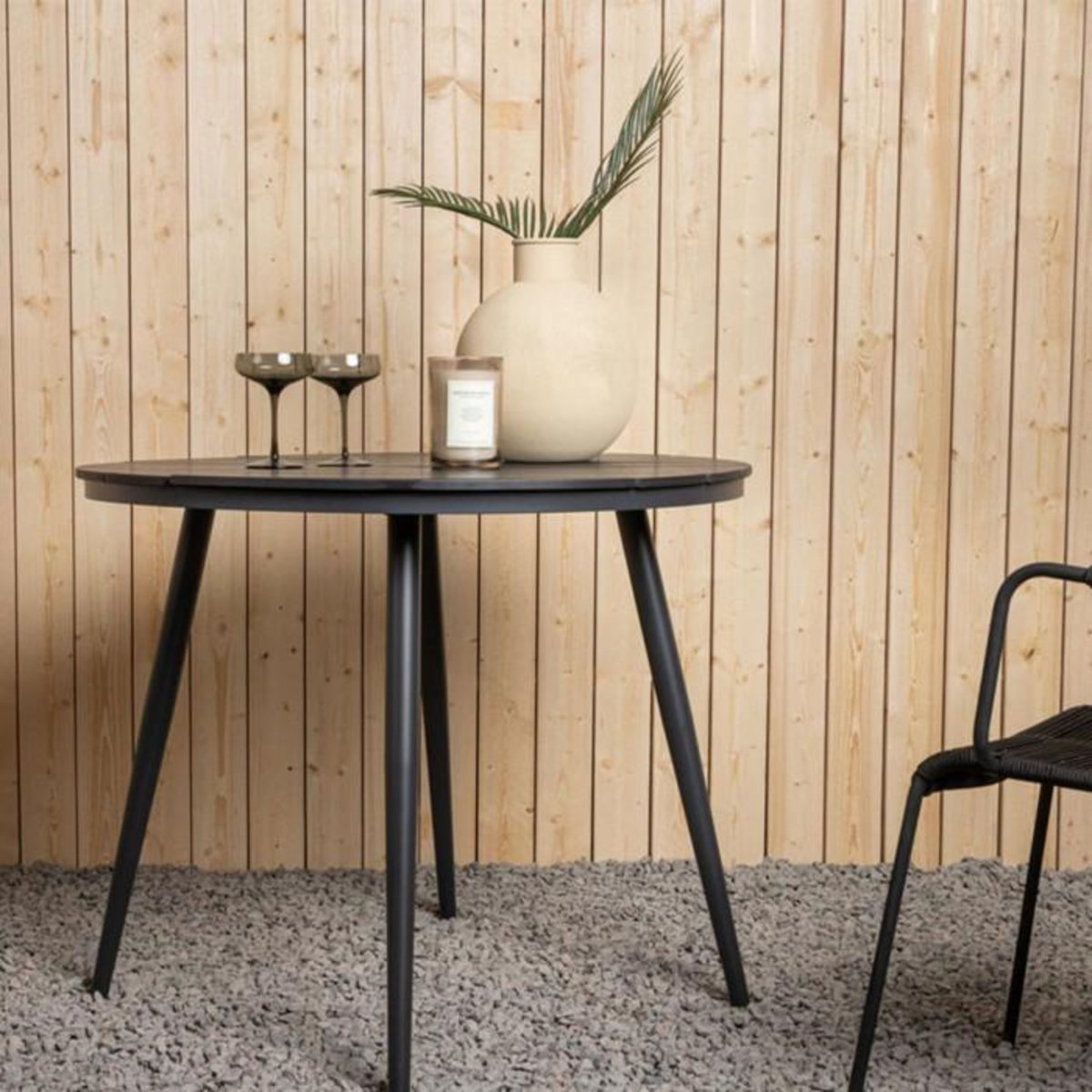 Paris Prix Table de Jardin Ronde  Break  90cm Noir