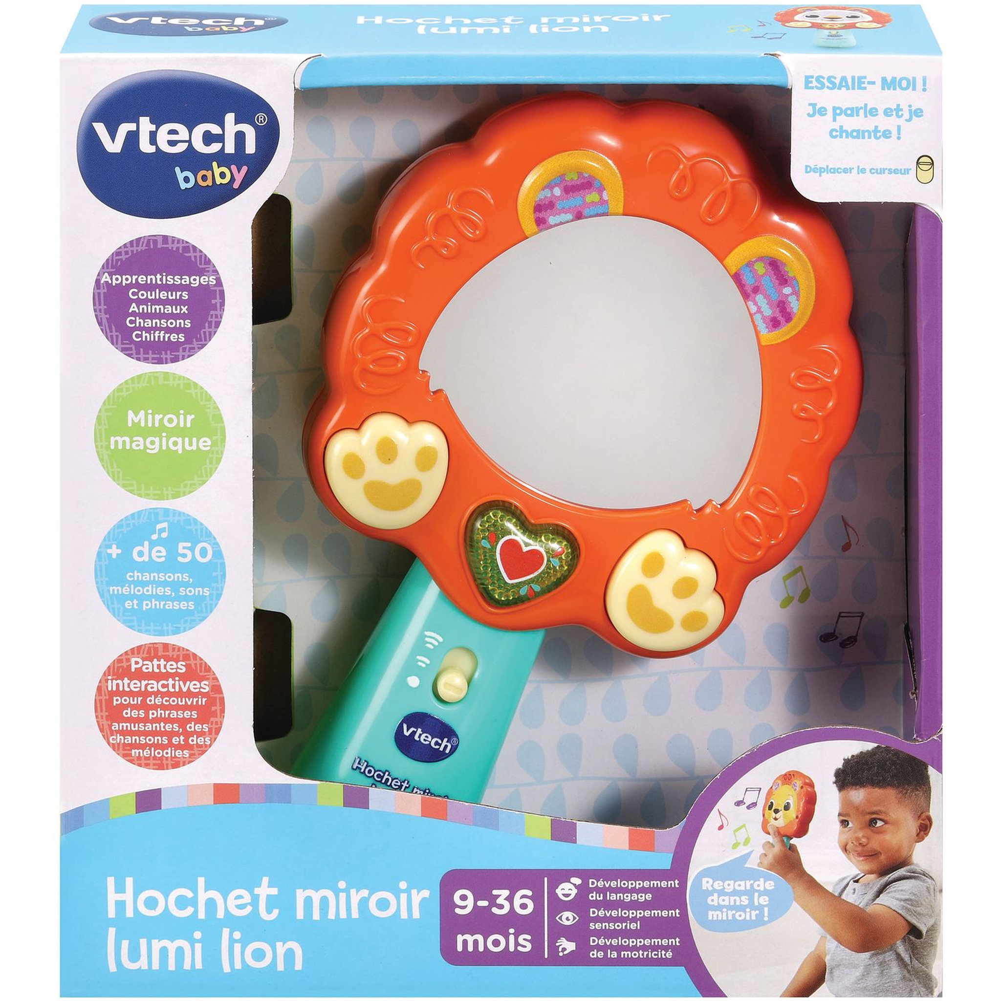 Voir la diapositive 2 : VTECH BABY Hochet miroir lumi lion 