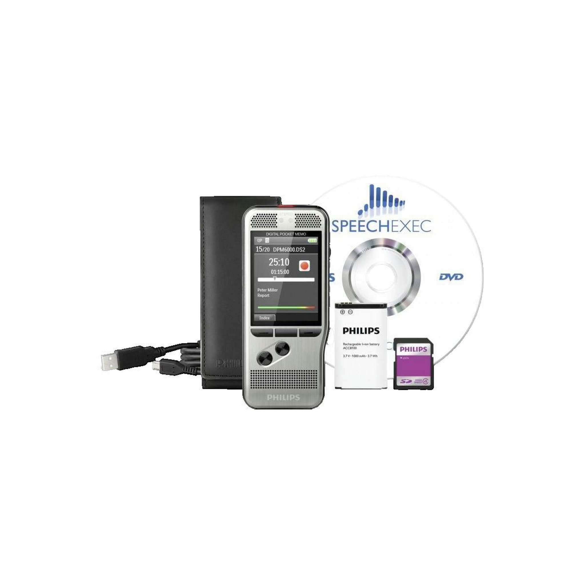 Voir la diapositive 3 : Philips Enregistreur vocal Philips DPM6700/03 stéréo