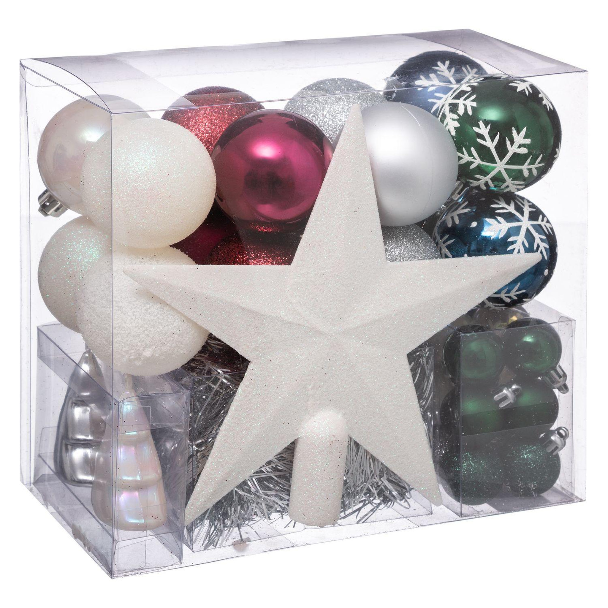 FEERIC LIGHT & CHRISTMAS Kit Décoration pour sapin de Noël - 44 Pièces. Coloris disponibles : Bicolore, Marron