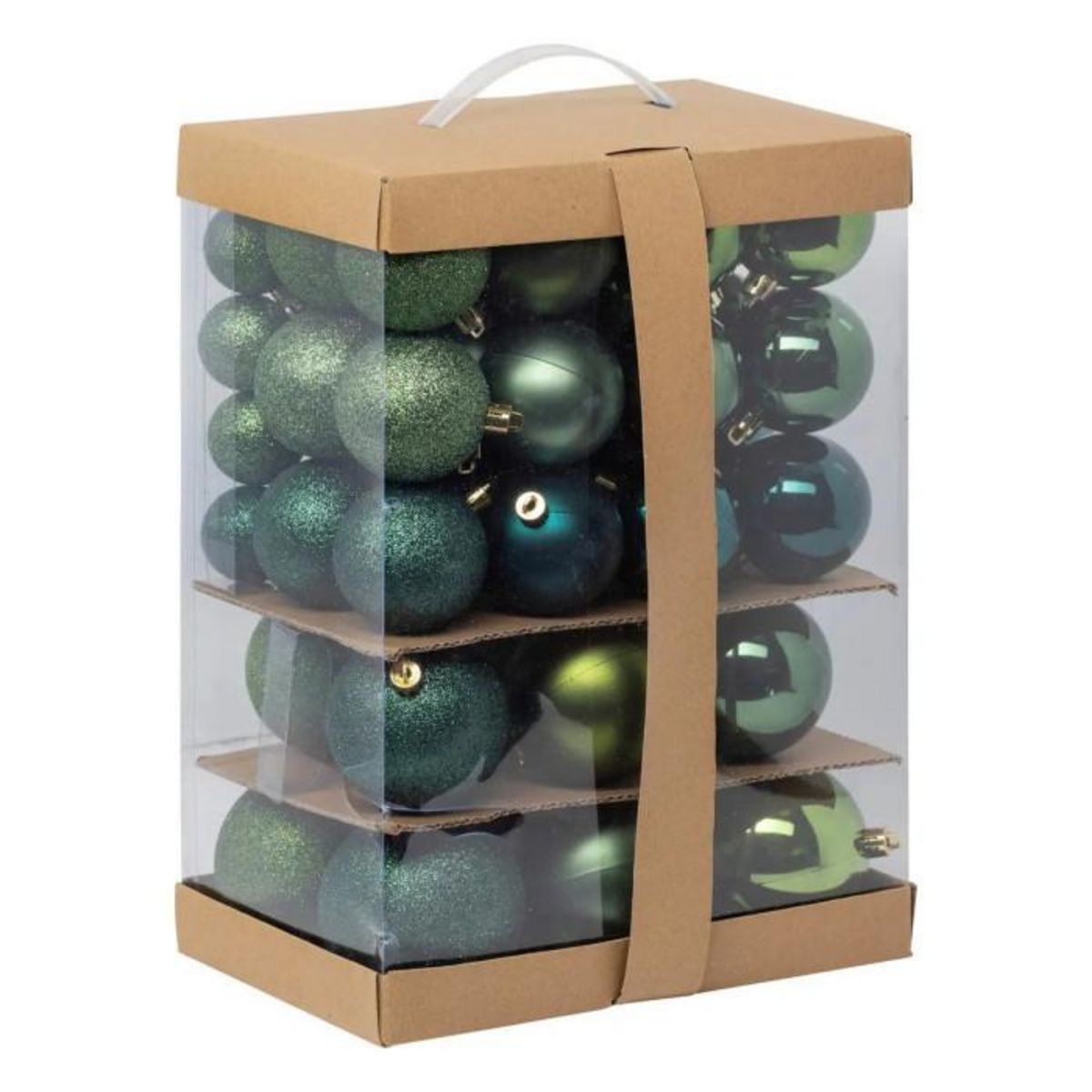 ATMOSPHERA Kit 60 boules de Noël  La Maison des couleurs  9cm Vert Olive