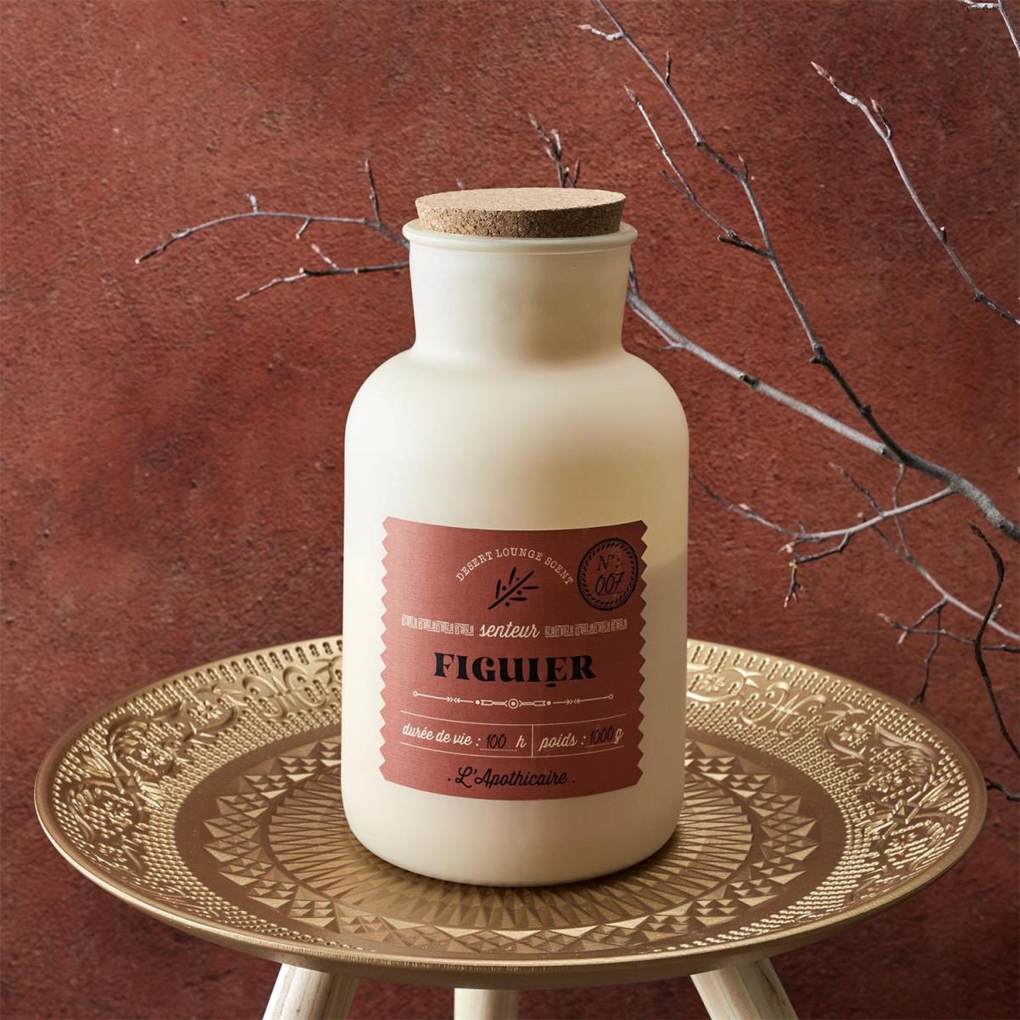 Voir la diapositive 3 : The Home Deco Factory Bougie parfumée déco  desert  1000g figue
