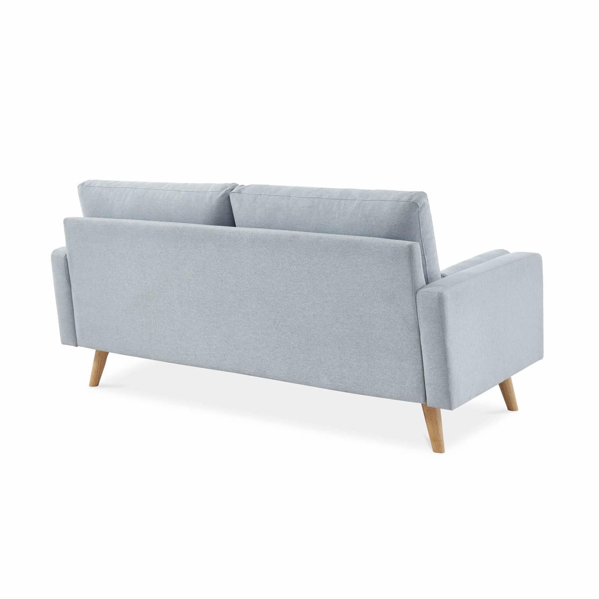 SWEEEK Canapé en tissu gris clair. 3 places scandinave fixe. droit. pieds bois