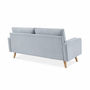 Voir la diapositive 6 : SWEEEK Canapé en tissu gris clair. 3 places scandinave fixe. droit. pieds bois