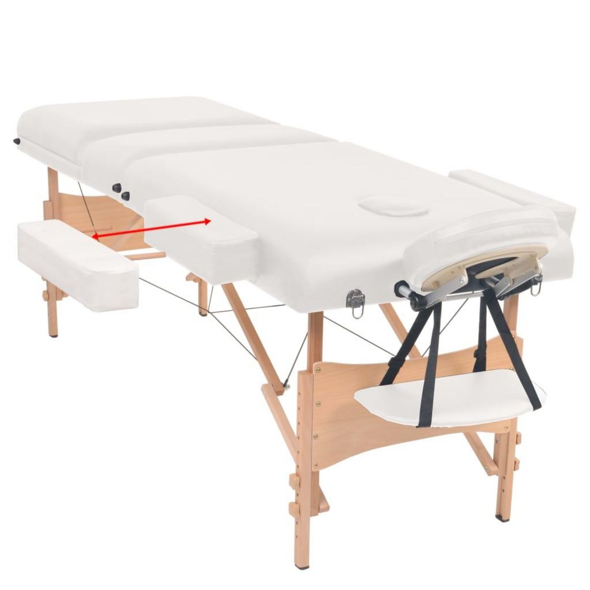 VIDAXL Table de massage pliable et tabouret 10 cm d'epaisseur Blanc