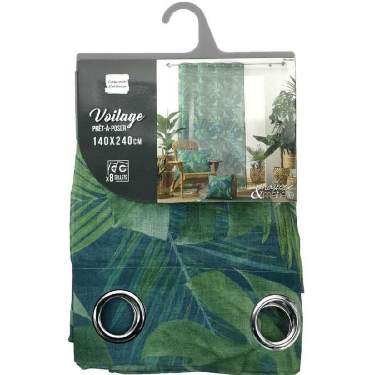 Paris Prix Rideau Voilage  Rio de Janeiro  140x240cm Bleu