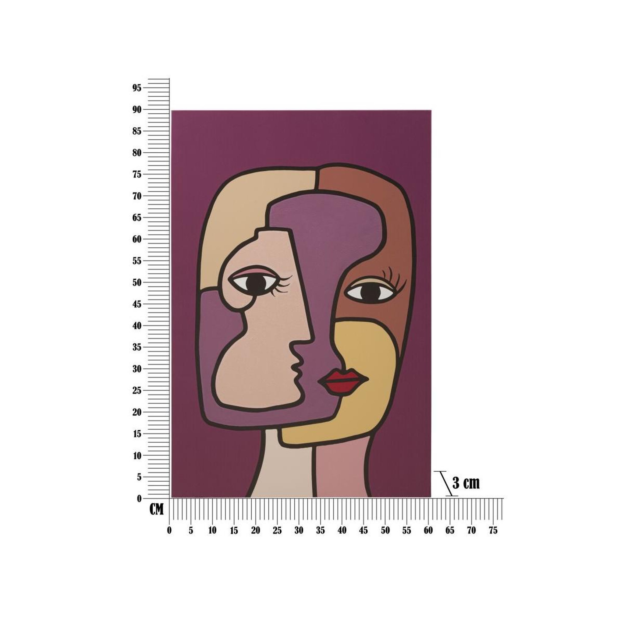 Voir la diapositive 6 : Paris Prix Toile imprimée déco  double face  60x90cm multicolore