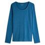 INEXTENSO T-shirt manches longues bleu en coton femme
